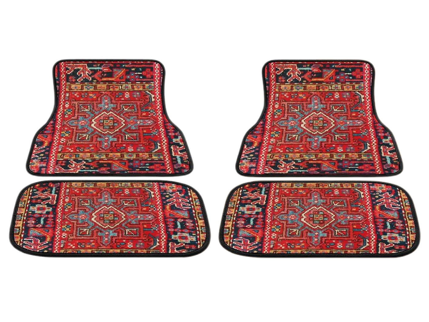 4-Piece Boho Vintage Car Floor Mats Front and Rear Mats Car Mats