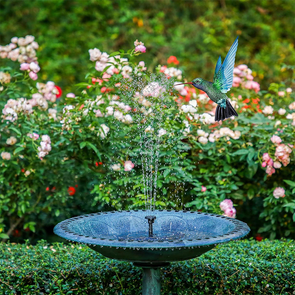 Solar Water Fountain Pump 2.5W with 6 Spray Nozzles for Bird Baths Ponds and Gardens