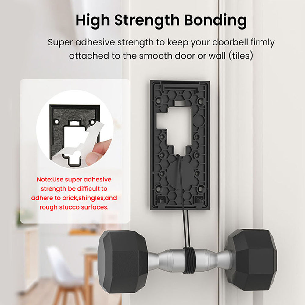 Portable No-Punch Self-Adhesive Doorbell Holder
