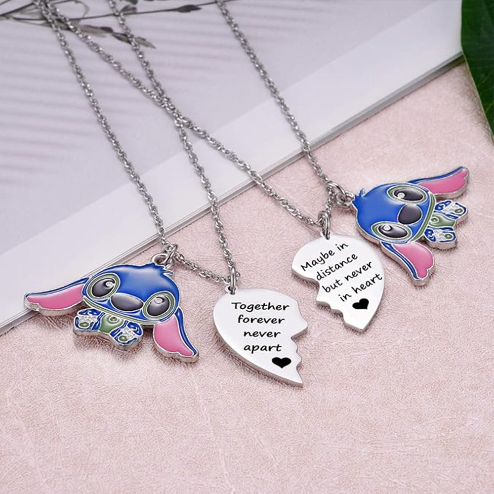 Stitch Inspire Friendship Matching Heart Necklaces