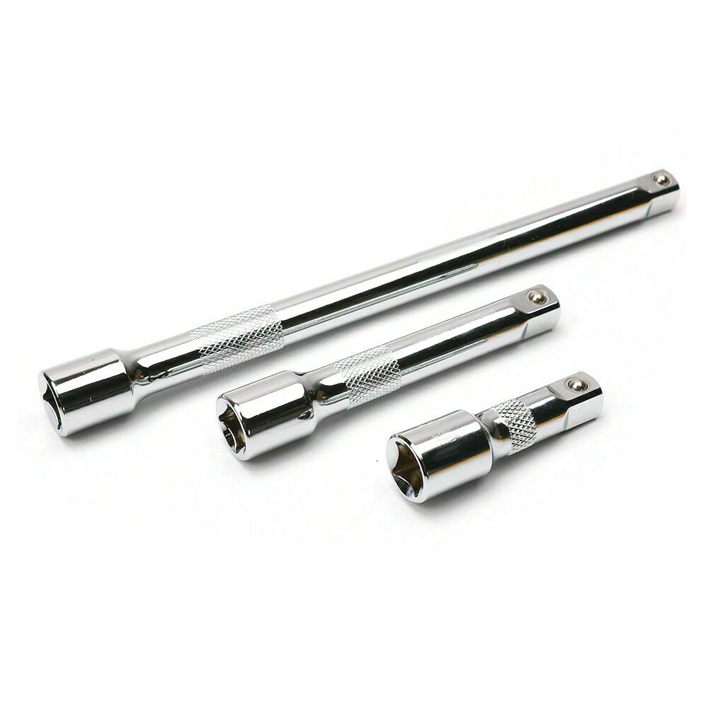3 Piece Half Inch Drive Socket Extension Bar Set 7 12 and 25cm