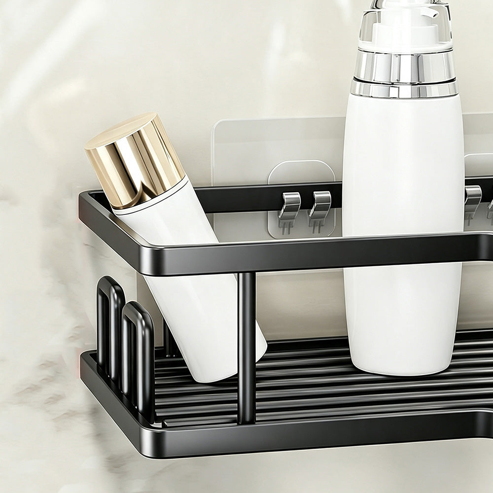 2 Piece Carbon Steel Adhesive Corner Shower Caddy Set for Bathroom