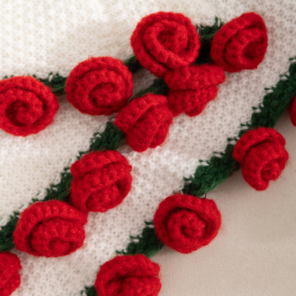 Crochet Rose Bouquet Throw Blanket Handmade-Style 2