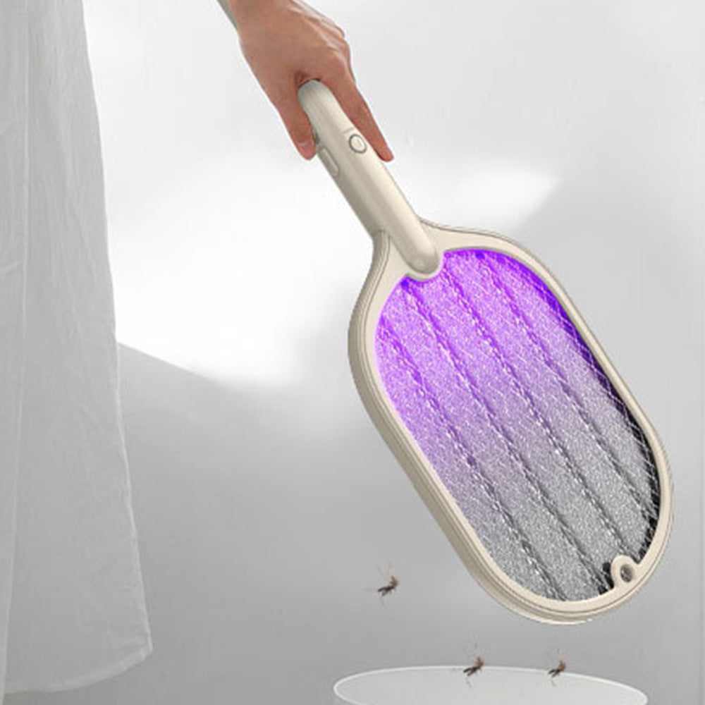 Smart Electric Fly Swatter 2 in 1 UV Light Mosquito Trap 3 Layer Grid USB Charging