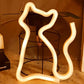 LED Cat Rainbow Neon Sign Lights Bedside Night Light Lamp Bedroom Wall Decoration