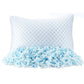 Cooling Shredded Memory Foam Pillows for Side Back Sleepers with Washable Cover-Blue