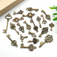 100 Pack Vintage Key Charms Antique Style Bronze Brass for DIY Jewelry Pendant