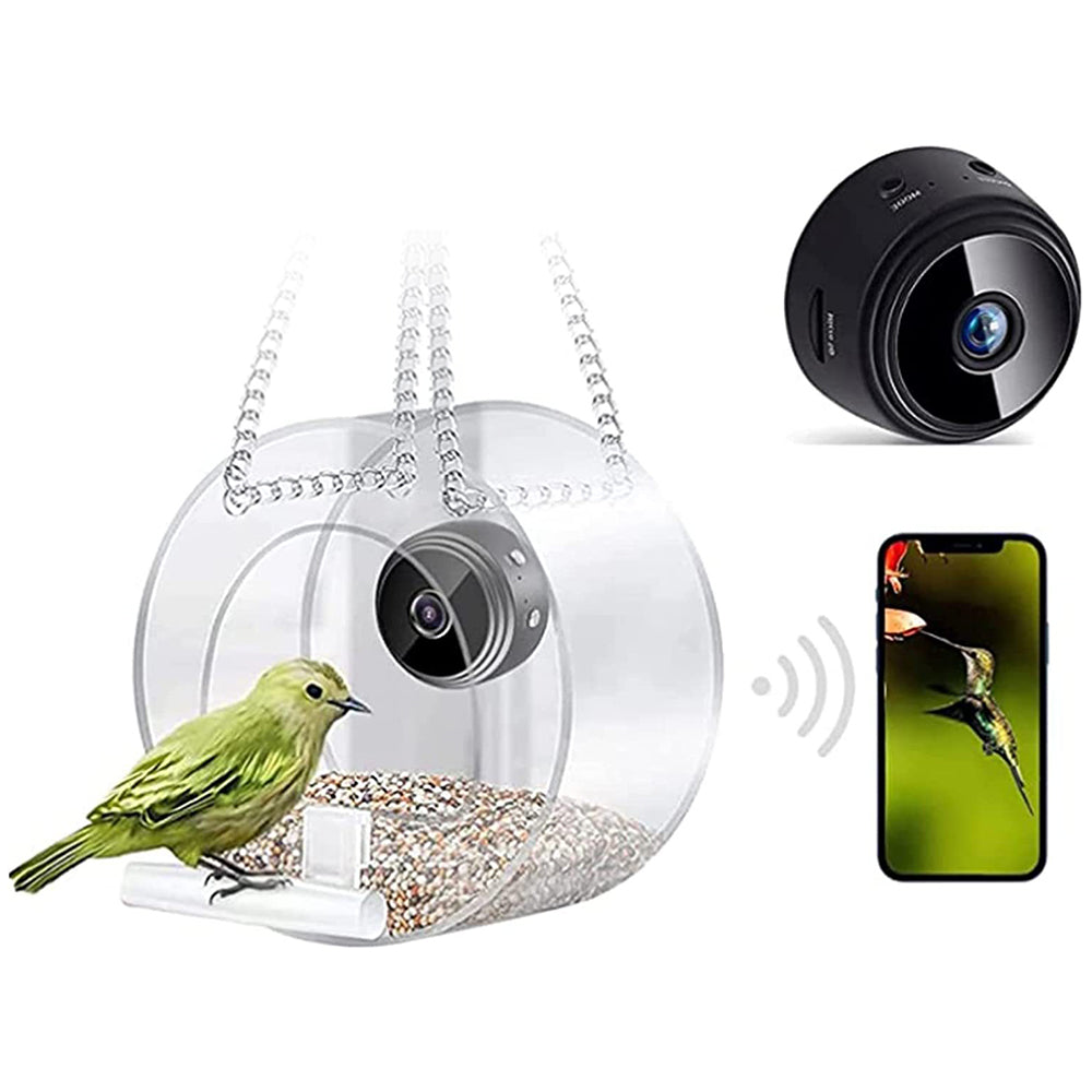 Smart Bird Feeder with 1080P WiFi Connection Camera for Closeup Shots