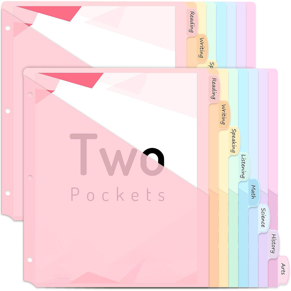 16 PCS Plastic Binder Dividers with Tabs A4 Subject Dividers for Student Teacher