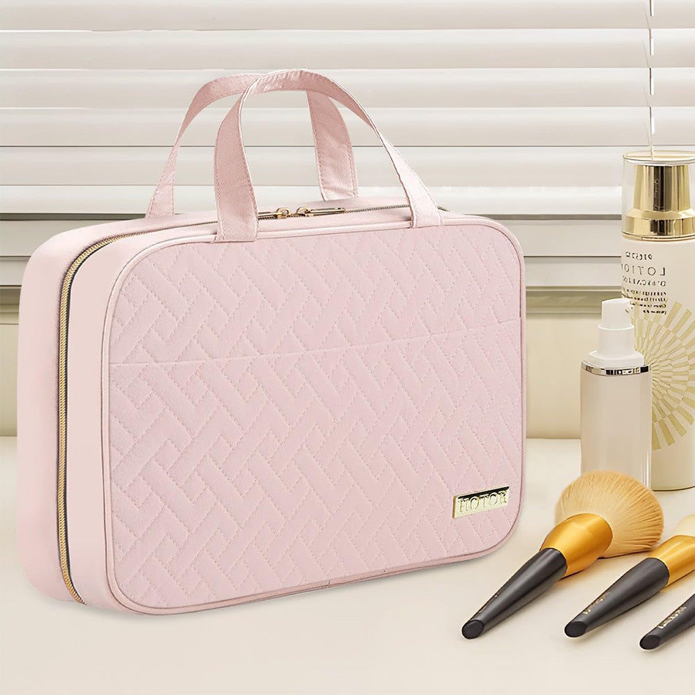 Travel Toiletry Bag with Waterproof Compartments and Hanging Hook