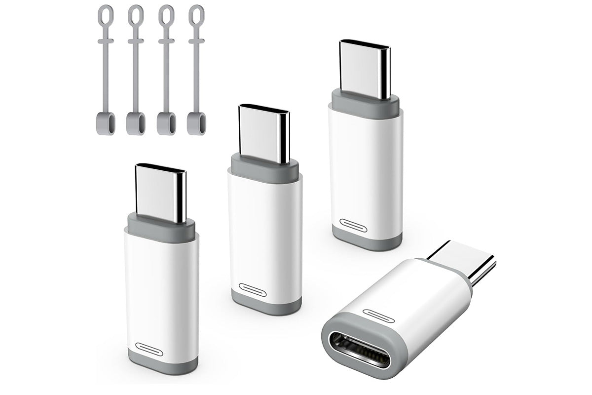 4Pcs Lightning to USB C Data Transfer Adapter for iPhone 15 16 Samsung S24