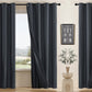 100 Percent Blackout Curtain Panel with Black Liner Heat & Light Blocking Drapes