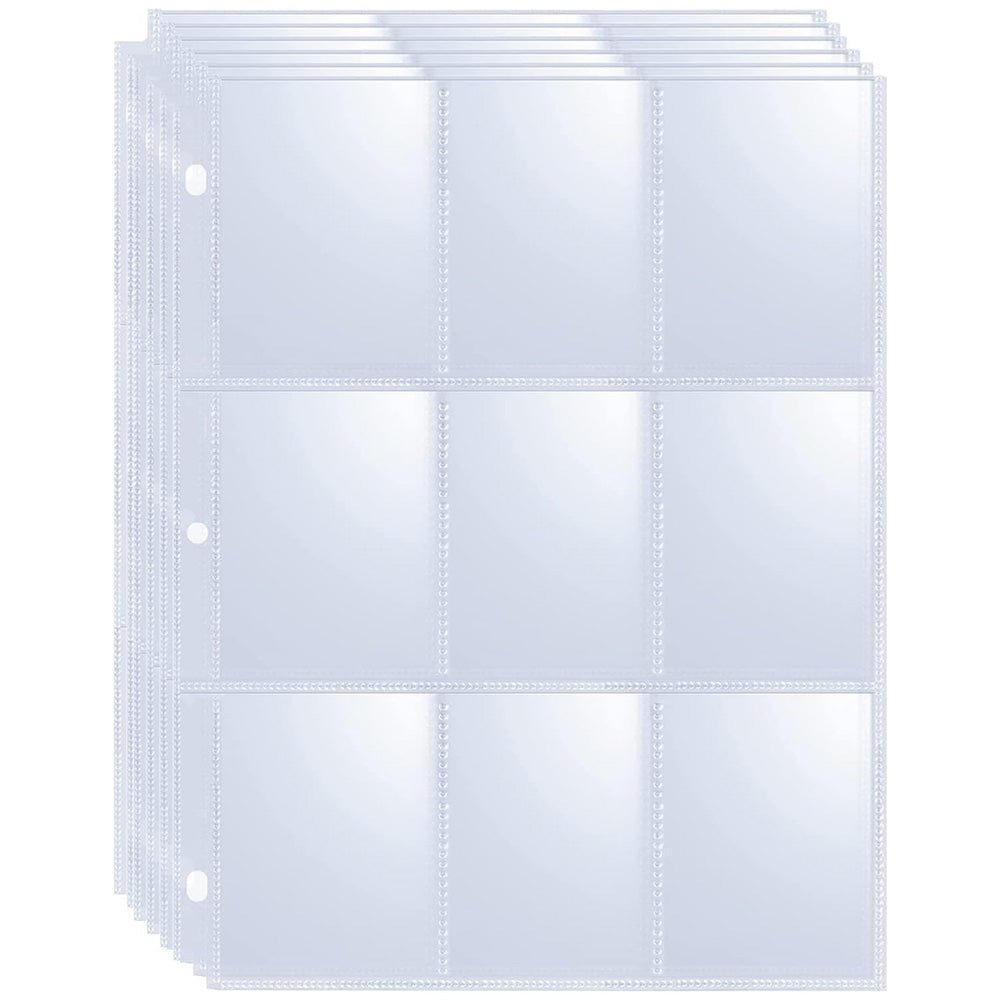 50 100Pcs 9 Grids Album Baseball Holder Sheets Double Side for Card Sleeves Photos