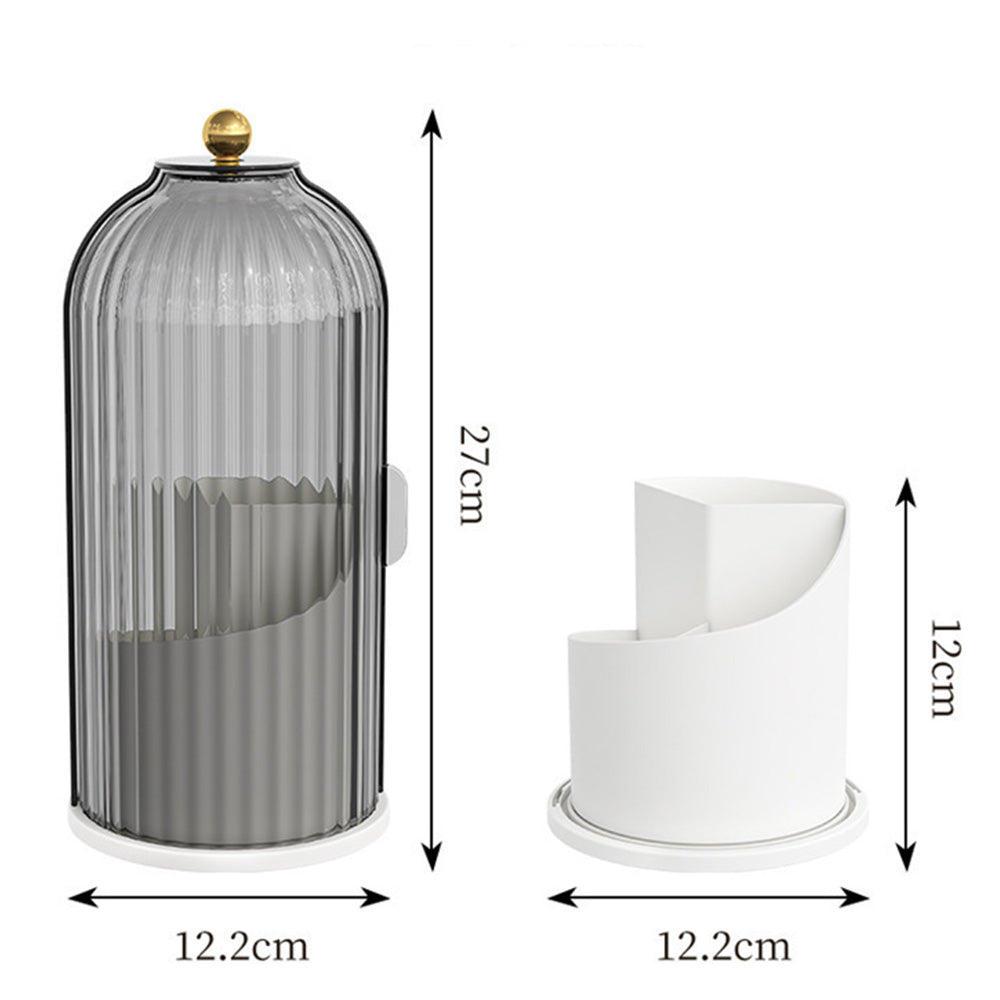 Sliding Lid Organizer 180 Degree Rotating Toothbrush Holder for Bathroom Counter