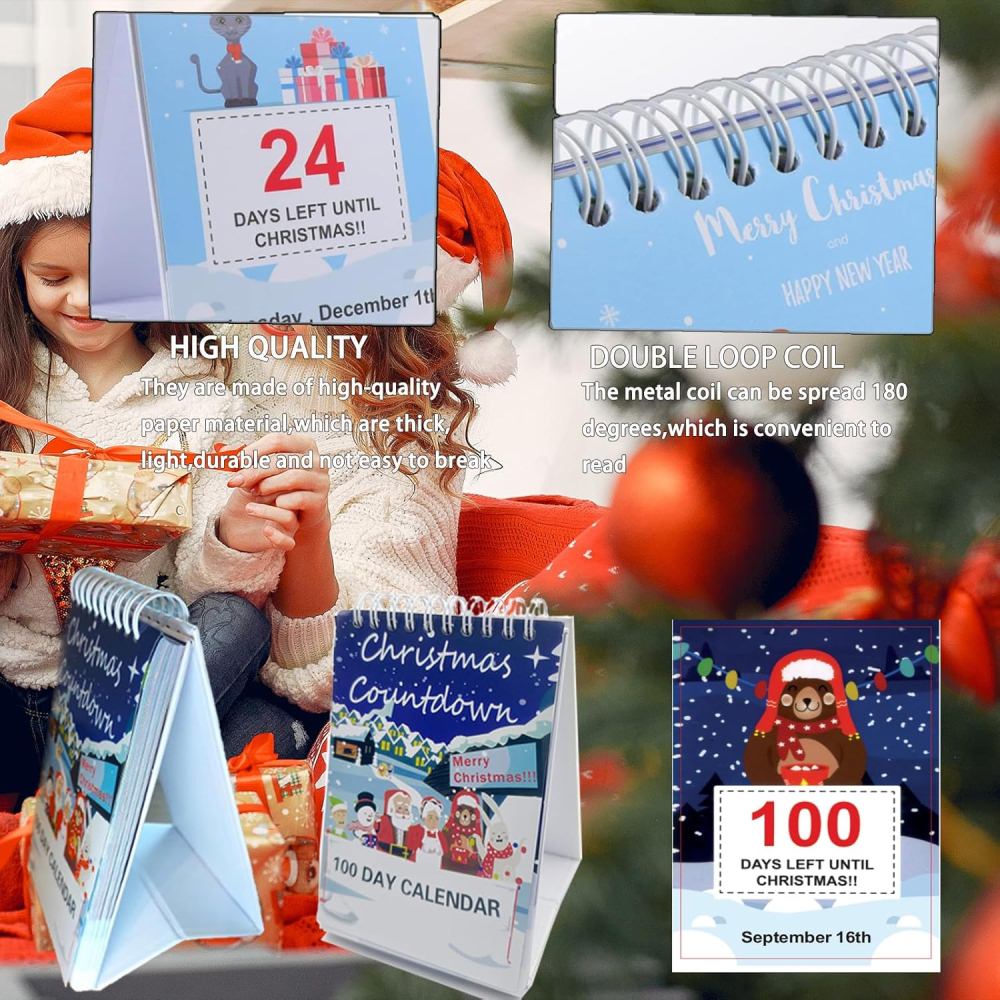 100 Day Christmas Countdown Calendar 2025 No Week Dates