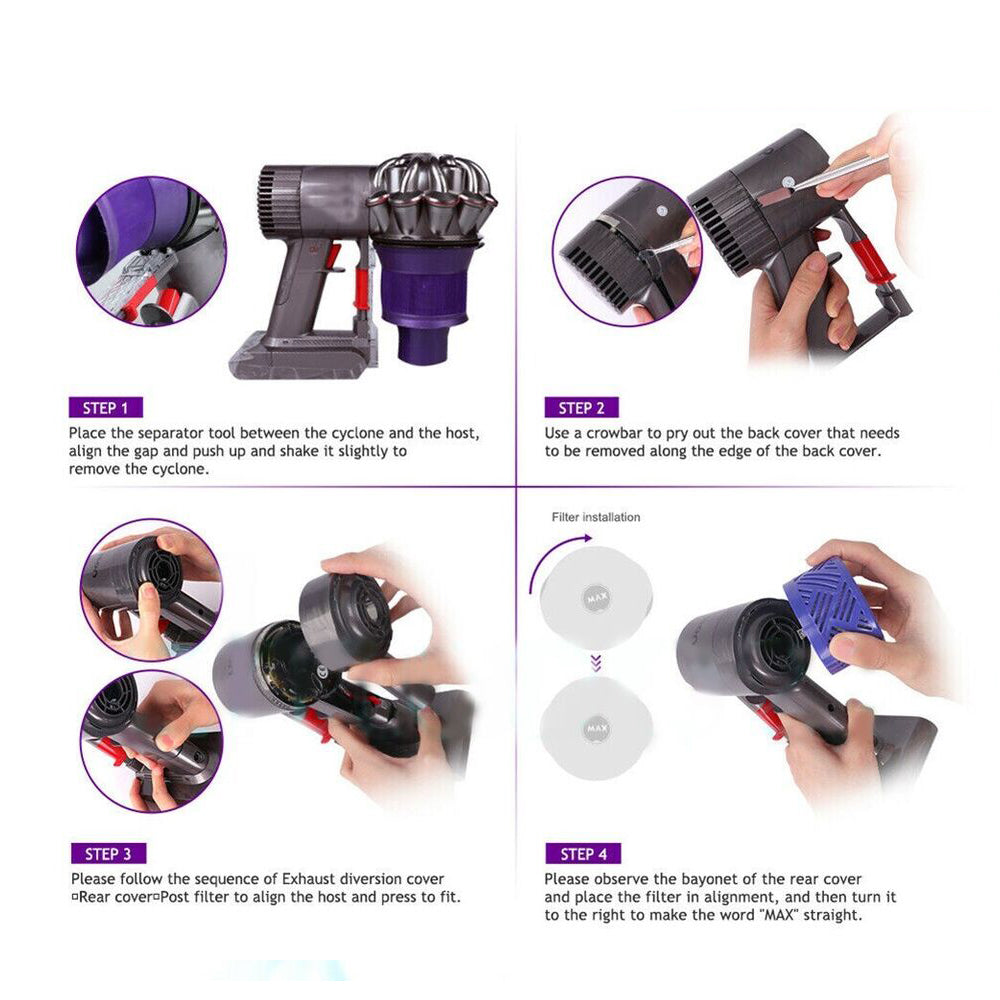 Motor Rear Cover Pre and Post HEPA Filter Kit for Dyson V6 DC58 DC59 DC61 DC62 DC74 Vacuum Cleaner