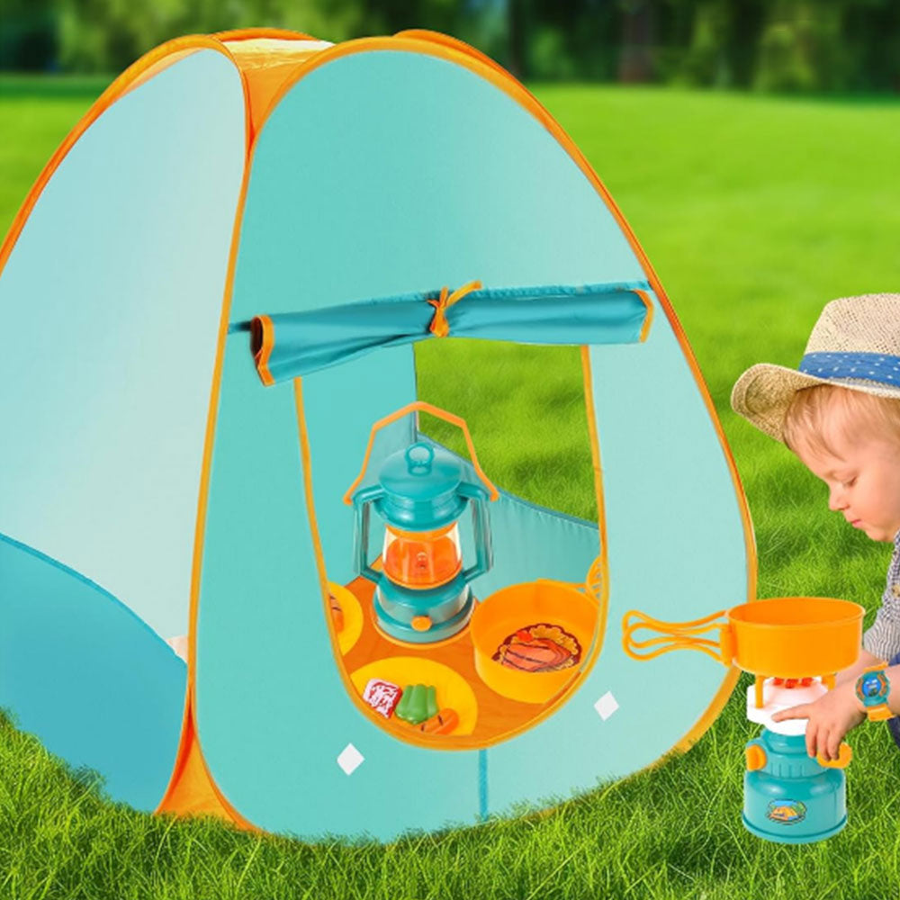Kids Camping Set with Pop Up Tent Camping Gear Set Outdoor Toy Camping Tool Set
