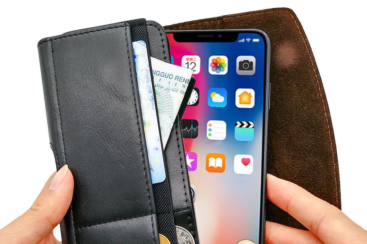 PU Cell Phone Holster Wallet Phone Case with Strap for Samsung Galaxy S23 iPhone 15