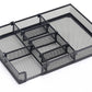 Desk Drawer Organizer Mesh Drawer Organizer Tray with 6 Adjustable Compartments