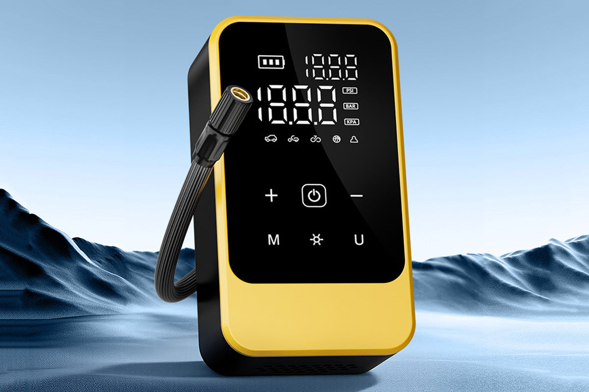 Dual Power Cordless Wired Air Pump with Preset Modes Car Tire Inflator with Light Tire Inflator Digital Display Car Tire Pump