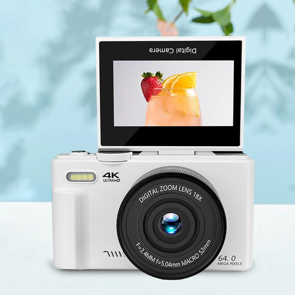 Digital Camera with 180 Degree Flip Screen WiFi Vlogging Camera with 64G TDF Card