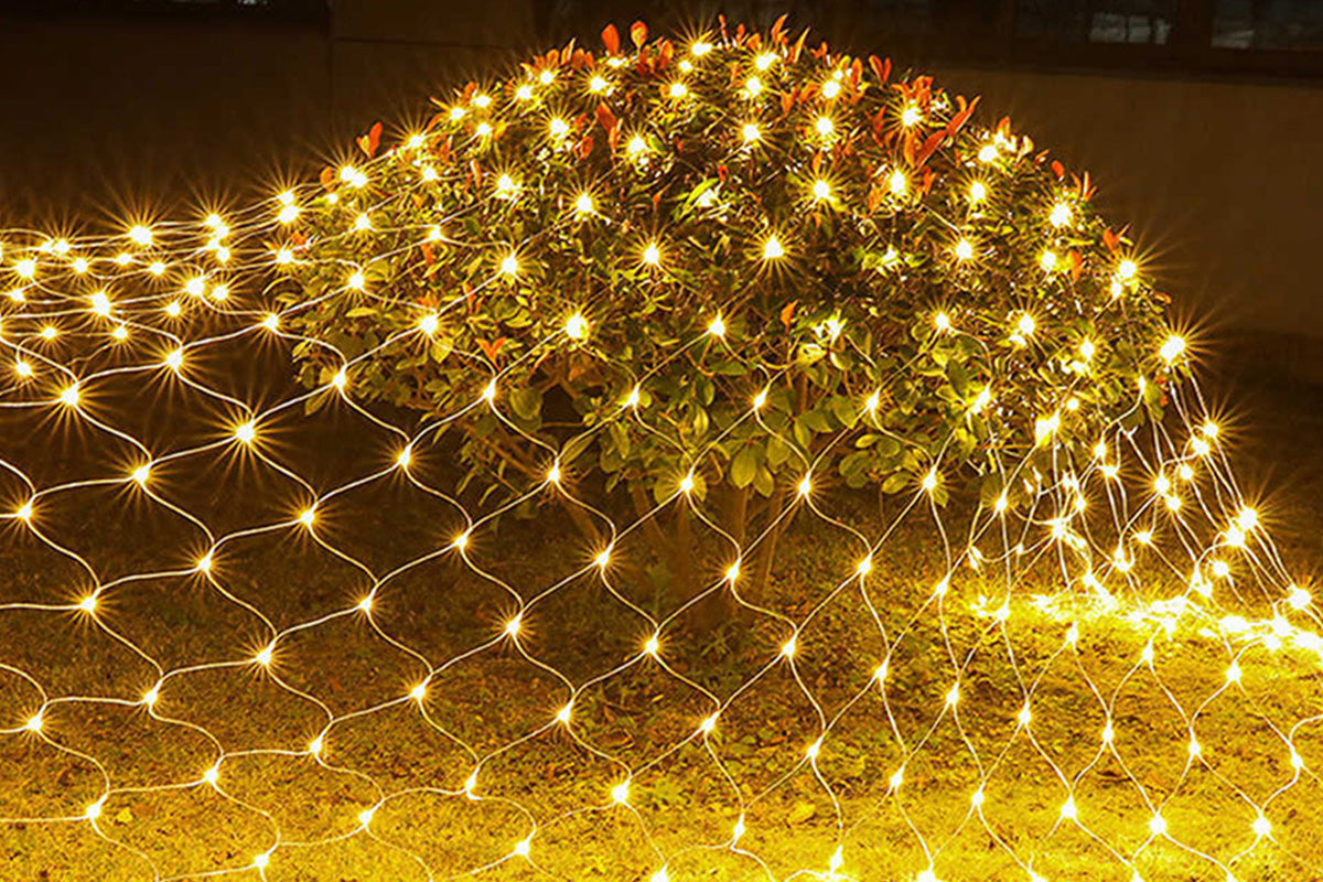 Outdoor Christmas Net Lights LED String Lights for Holiday Wedding Party Garden Decoration-Warm White