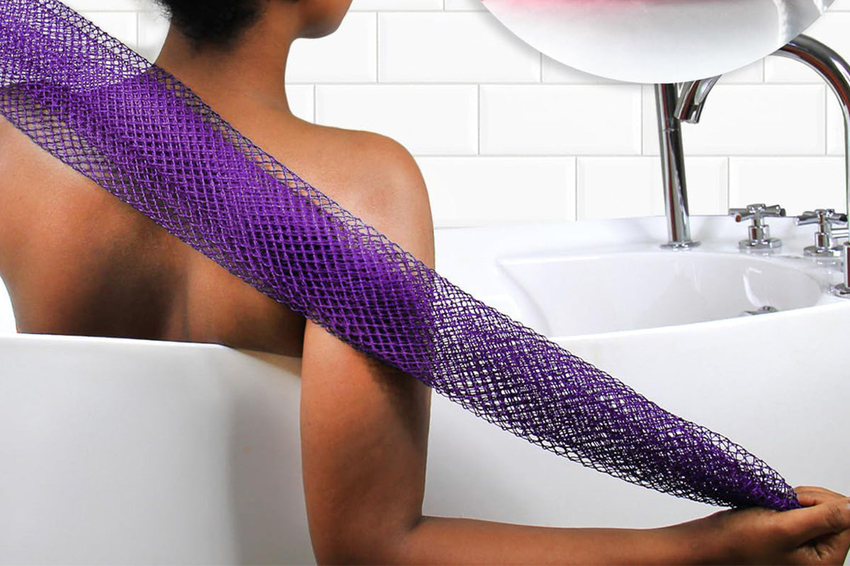 2PCS African Net Sponge Body Scrubber for Exfoliating and Bathing