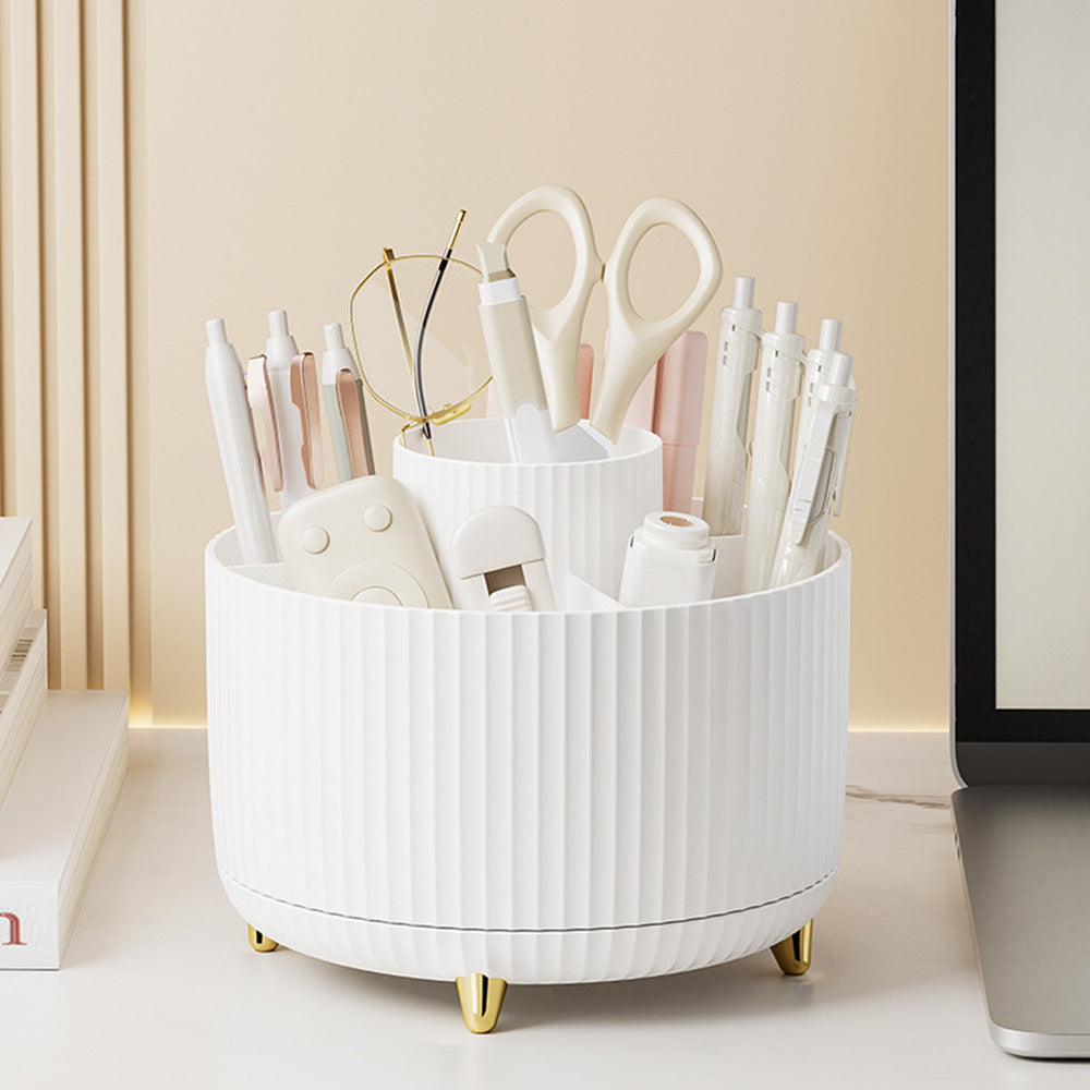 360 Degree Rotating Desk Organizer with 4 Slots For Pencil and Pen Holder