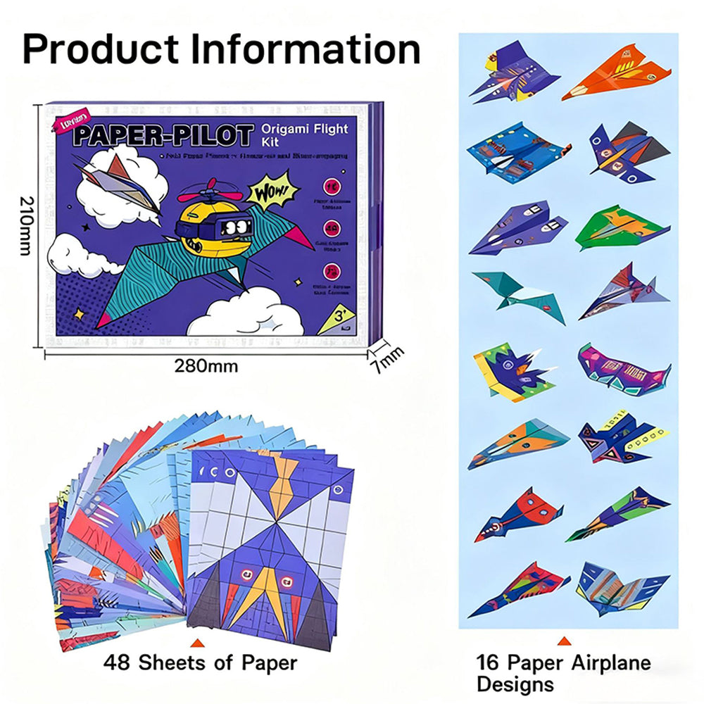 48Pcs DIY Paper Airplane Book Origami Folding Plane Kit