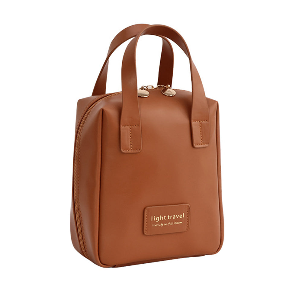 PU Leather Travel Cosmetic Bag with Handle