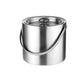 2L Ice Bucket with Tong and Lid Insulated Double Walled Stainless Steel Cooler with Strainer