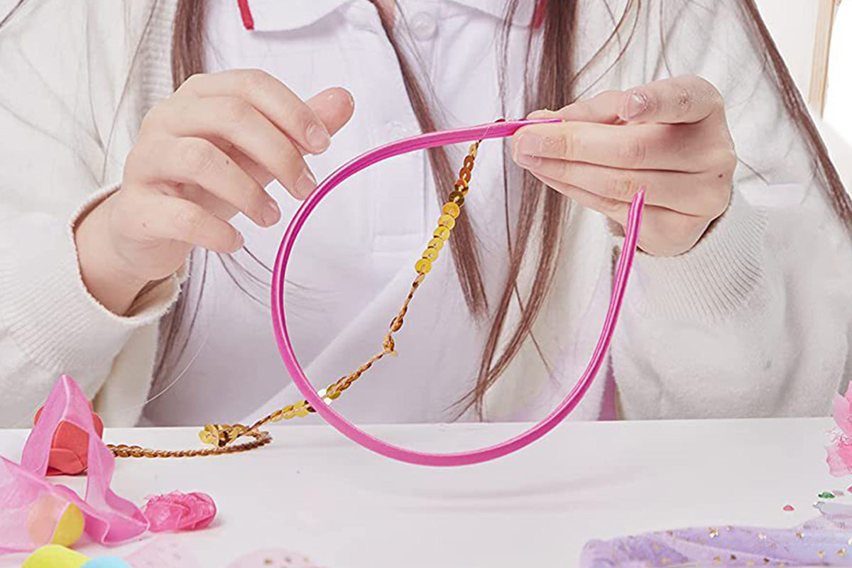 Headband Making Kit DIY Hair Accessories Set Gift for Ages 5-12 Year Old Girl