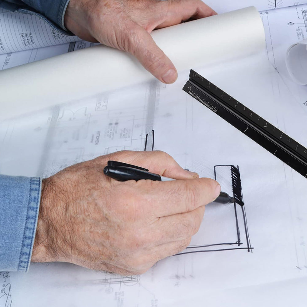 Aluminum Triangular Scale Ruler for Architects and Engineers