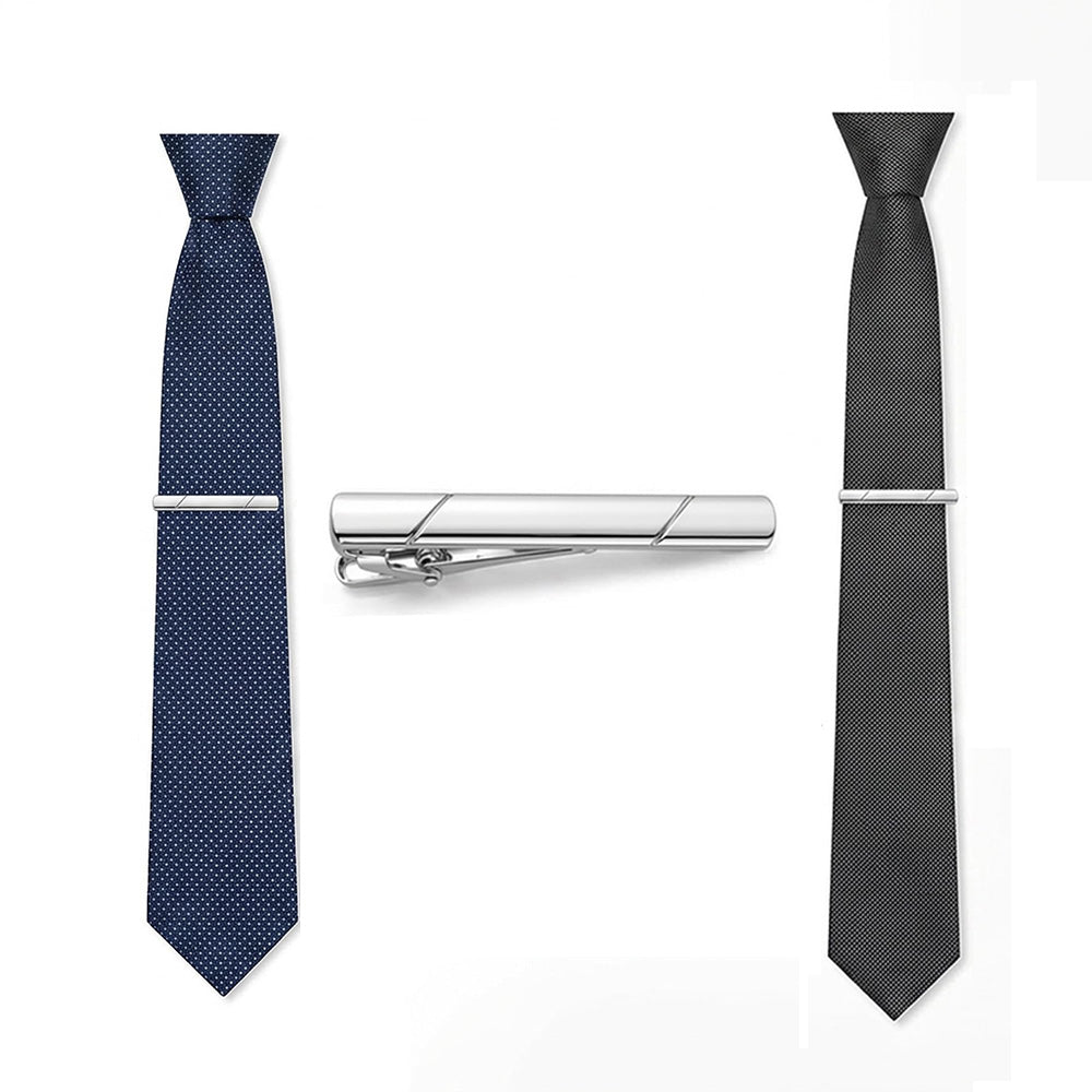 4 Pack Tie Clips for Men Metal Tie Pins with Storage Box