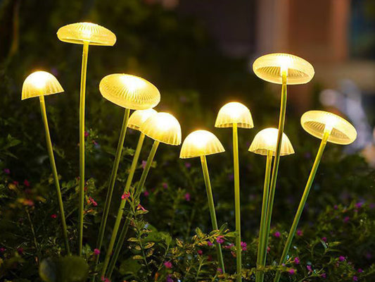 Two Outdoor Solar Mushroom Lights