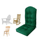 High Back Rocking Chair Cushion Water Resistant Outdoor Seat Pad with Ties-Dark Green
