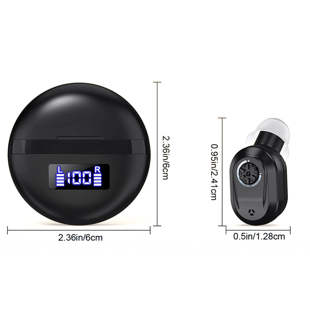 1 Pair Invisible Digital Hearing Aids Rechargeable Mini Sound Enhancer Amplifier