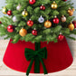 Christmas Tree Collar with Bow Holiday Tree Decor for Tree Stand and Wire Cover-Red