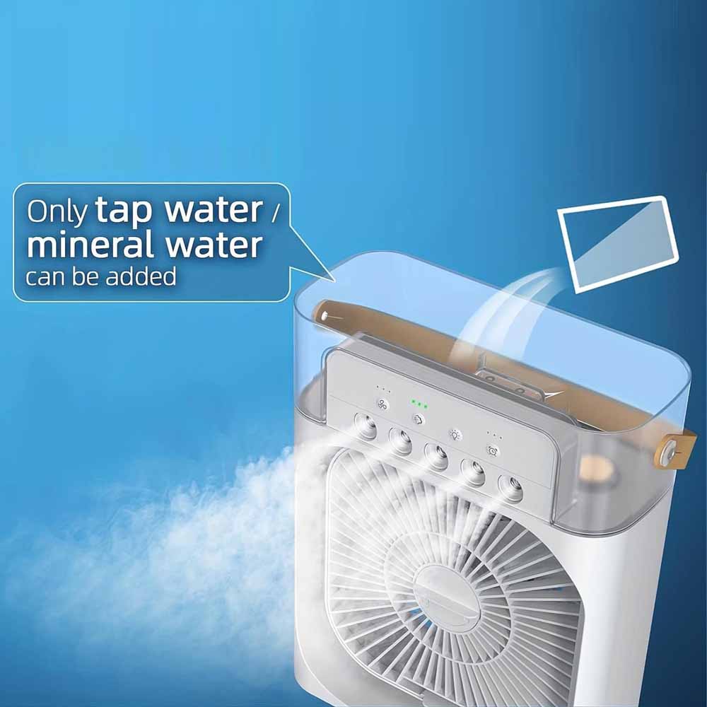 Air Cooler USB Misting Fan 3 Speeds 500ML Water Tank Desk Fan