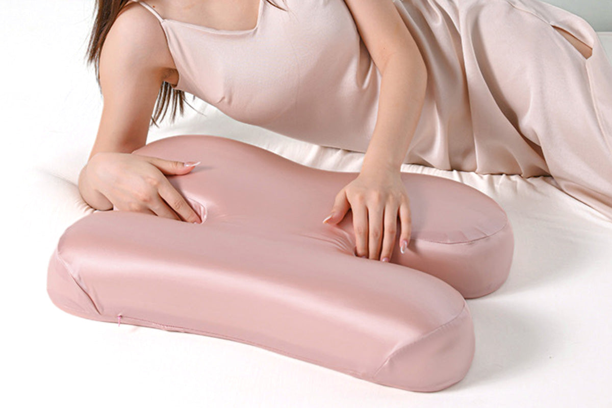H-Shape Anti-Wrinkle Side Sleeper Pillow Satin Sleep Pillow