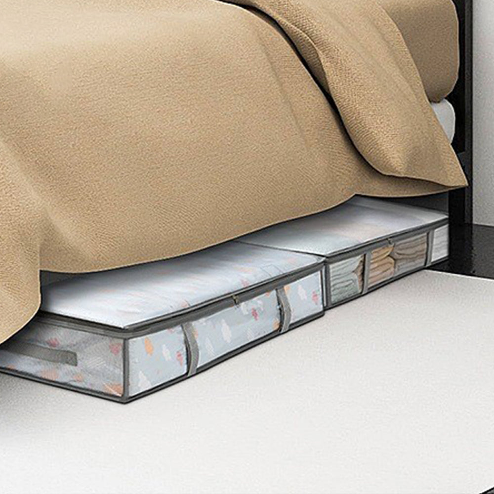 4Pcs Large Capacity Breathable Mesh Under Bed Storage Bag with Handles