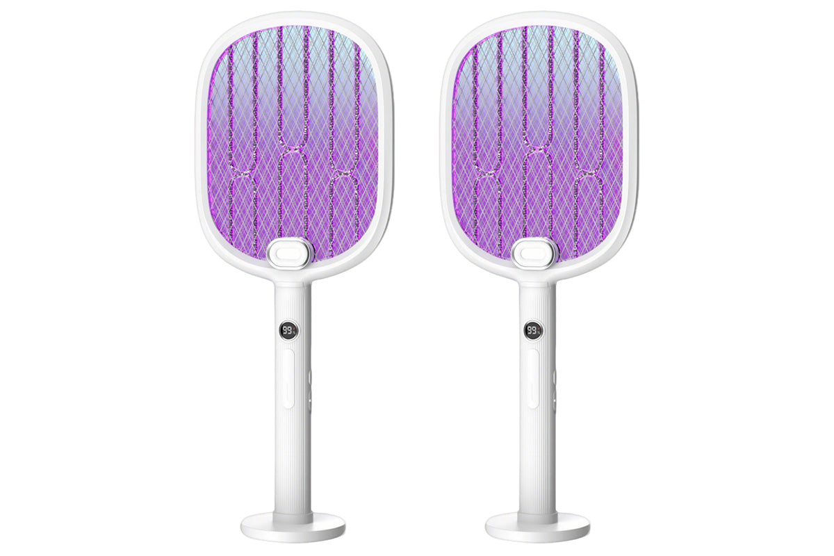 Electric Mosquito Swatter with Digital Display and White Light Flashlight Fly Killer Bug Zapper Racket Bug Zapper