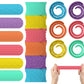 6 Pieces Sensory Textured Silicone Snap Bracelets Fidget Toys