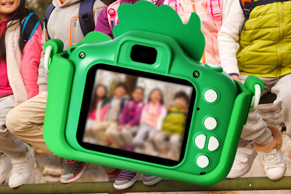 Dinosaur Digital Camera with Dual Lens HD Video and 32GB Memory Card