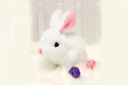 Interactive Realistic Bunny Toy with Walking and Wagging Ears