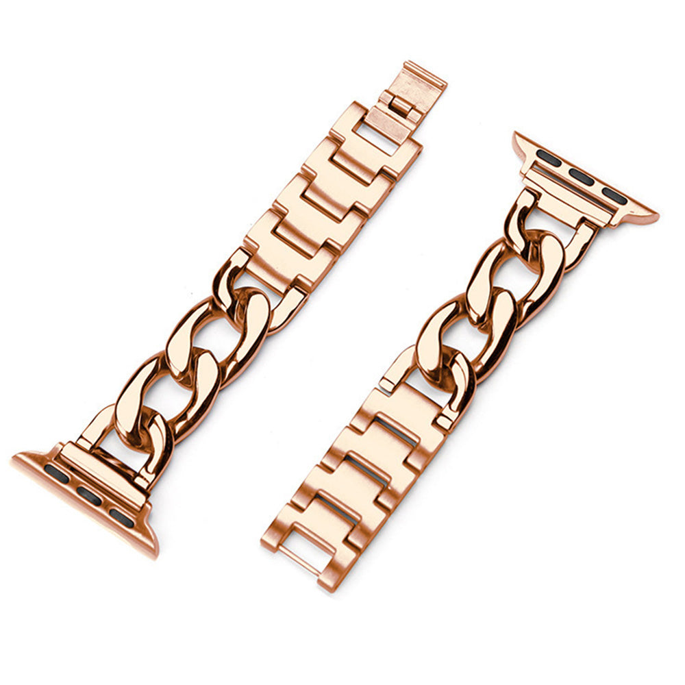 Metal Strap Band for Apple Watch Series 8 7 6 5 4 3 2 1 49mm 46mm 45mm 44mm 42mm-Rose Gold