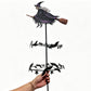 Halloween Witch Wind Spinner Garden Stake Metal Rotating Bat Star Windmill