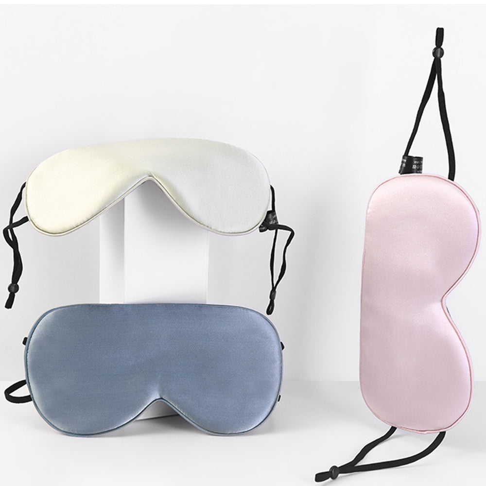 2Pcs Silk Sleep Eye Mask Soft Mulberry Silk Blindfold for Men and Women