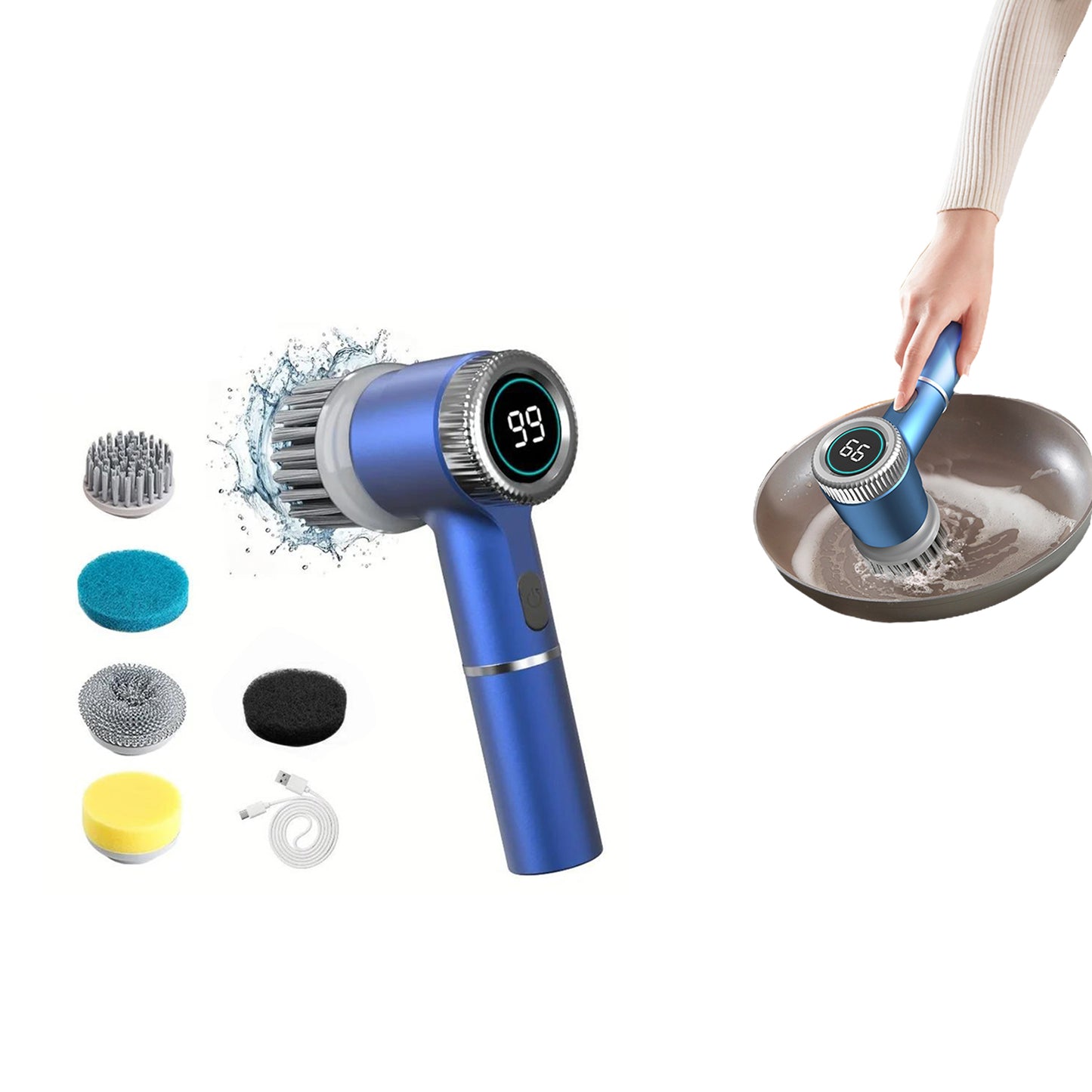 Handheld Electric Spin Scrubbers with 5 Brush Heads
