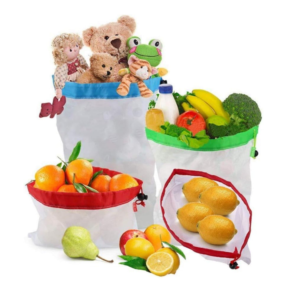 12Pcs Reusable Produce Mesh Bags for Fruit and Vegetable
